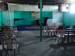 Inside a typical dump area church