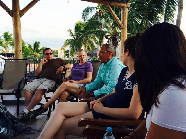 Steve in a debrief with TEAM's missions coaches talking about culture, kayaking and the beauty of the Bride of Christ